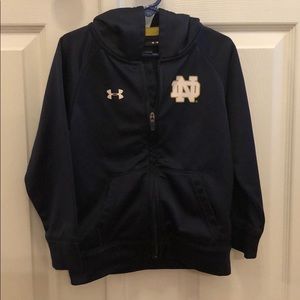 Notre Dame Athletic Zip-Up Hoodie Jacket, Navy 4T